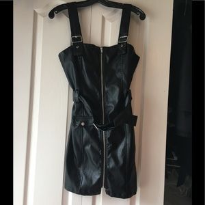 Beautiful Black like leather Dress with belt